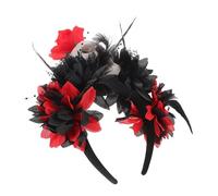 PENIKOKO Skull Flower Headband Halloween Cosplay Accessory with Intricate Skull and Vibrant Dead Flower Crown Comfortable Lightweight Bone Headbands for Women Party Masquerade