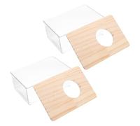 PENIKOKO Small Acrylic Hamster Sand Bath Box 2pcs 15.5x10x7cm Household Chinchilla Bathtub Cage Bathroom Bathing Supplies for Dwarf Hamsters
