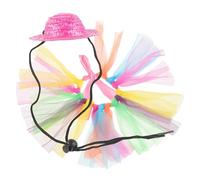 PENIKOKO Small Animal Costume Set with Red Hat and Tutu Skirt for Guinea Pig Hamster Rabbit Hedgehog, Mini Pet Hat and Headwear Accessory for Festival Dress up