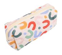 PENIKOKO Small Floral Embroidered Makeup Brush Bag Quilted Cotton Cosmetic Pouch for Teens and Women Portable Travel Toiletry and Pencil Case Lipstick Holder for Purse Multi-Functional