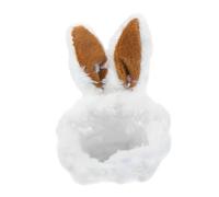 PENIKOKO Small Pet Plush Warm Hat with Rabbit Ears, Brown Soft Headwear for Guinea Pigs, Hamsters, and Rabbits, Cozy Cold-weather Accessory for Small Animals
