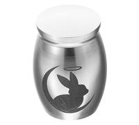 PENIKOKO Small Silver Bunny Cremation Urn for Pet Ashes Mini Metal Keepsake Urn Memorial Container Suitable for Rabbit Ashes and Pet Remembrance