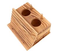 PENIKOKO Solid Wood Parrot Breeding Box with Double Holes Weatherproof Outdoor Nesting House for Cockatiel and Budgie Compact Wooden Bird Nest Cage for Garden