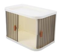 PENIKOKO Stackable Desktop Organizer Box Plastic Storage for Kitchen Office Home Use Multipurpose Collapsible Desk Storage Box for Miscellaneous Items and Tissue Holder