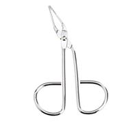 PENIKOKO Stainless Steel Eyebrow Tweezer Scissors Shaped Facial Hair Clip Slanted Tip Silver Beauty Tool for Precise Removal of Unwanted Eyebrow Nose Hair and