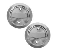 PENIKOKO Stainless Steel Folding Pull Handle Cabinet Ring Handles for Bathroom Toilet Electric Box Doors Rust Resistant Sturdy Flush Mount Design Modern Simple Style