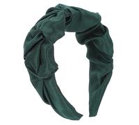 PENIKOKO Stylish Twisted Hair Band for Women Comfortable Broadside Design Headband for Daily Wear Makeup and Exercise Pure Color Fabric Hair Hoop Dark Green