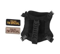 PENIKOKO Tactical Cat Harness Adjustable Escape Vest with Metal D-ring for Secure Leash Attachment Soft Mesh Padding for Small Pets Training and Hiking Black with Two Embroidered Patches