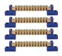 PENIKOKO Terminal Bus Bar Copper Grounding Block 12-Hole Distribution Strip 4Pcs Set for Marine and Trailer Electrical Panels