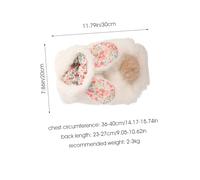 PENIKOKO Thermal Dog Coat Small White Floral Bunny Ears Cotton Padded Puppy Winter Jacket Warm Fleece Lined Skin-Friendly Pet Clothes for 4-6 Lb Dogs