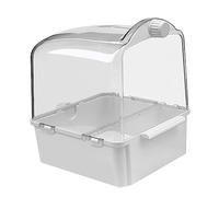 PENIKOKO Thickened Hanging Bird Bath Tub for Parrots Budgies Cockatiels Stress Relief Bath Basin with Water Injector Suitable for Indoor Cage Use Bird Supply