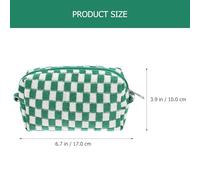 PENIKOKO Travel Makeup Storage Container Plaid Woolen Yarn Toiletry Bag with Secure Zipper for and Leisure