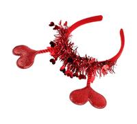 PENIKOKO Valentine's Day Love Heart Headband Glitter, Cute Cupid Accessories for Women, Decorative Heart Hairband for Wedding, Party, and Romantic Photo Props