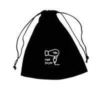PENIKOKO Velvet Hair Dryer Travel Pouch Drawstring Bag for Hair Styling Tools Multi Use Storage Organizer for Beauty Accessories Jewelry and Compact Black