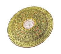 PENIKOKO Vintage Alloy Chinese Compass Round Feng Shui Taoist Fengshui Desktop Decoration for Home Office Study with Smooth Surface and Cultural Design
