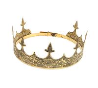 PENIKOKO Vintage Medieval King Crown Alloy Lightweight Comfortable for Boys Prince Cosplay Royal Costume Accessory European Court Style for Themed Parties Weddings Performances