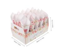 PENIKOKO Wedding Confetti Cones with Holder Tray and Paper Cones for Reception Party Decor Convenient Floral Toss Storage Stylish Wedding Supplies with Adhesive Stickers and Natural Petal