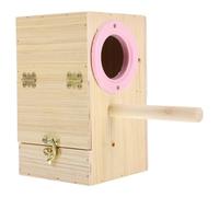 PENIKOKO Wood Bird Breeding Box with Left Opening 20x12x12cm Wooden Parrot Nesting Case for Budgerigars and Small Birds Indoor Breeding Supplies Random Color
