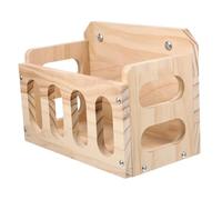 PENIKOKO Wood Bunny Feeder Rack Wooden Rabbit Container with Fixator Design Waste Reducing Slow Feed Hay Rack for Small Pets Easy Installation for Clean Cage Maintenance