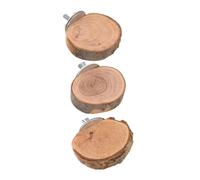 PENIKOKO Wooden Bird Ladder and Small Animal Hanging Platform Set, 3pcs 5-6cm Diameter Cage Climbing Toys for Parakeet, Hamster, and Parrot Training