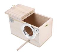 PENIKOKO Wooden Bird Nesting Box with Perch for Small to Birds Spacious Breeding House for Finches Lovebirds Cockatiels Budgerigars