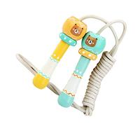 PENIKOKO Wooden Jump Rope with Bear Pattern Durable Cartoon Skipping Rope for School Home Exercise Ergonomic Grip Fitness Equipment for Boys