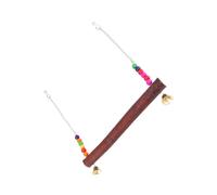 PENIKOKO Wooden Parrot Hanging Swing with Beads Natural Bird Swing Playground for Climbing and Exploring Suitable for Parakeets Conures African Grey Birds Random Color