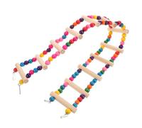 PENIKOKO Wooden Parrot Ladder with Beads Climbing Swing for Parakeets Cockatiels Small Birds Fits Various Cages Encourages Chewing and Active Play