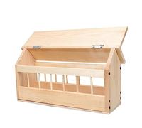 PENIKOKO Wooden Pigeon Feeding Trough Thickened Pine 40cm Base Automatic Bird Feeder Box Anti-spill for Racing and Loft Pigeons