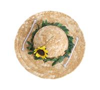 PENIKOKO Woven Sunflower Pet Hat Summer Sun Protection for Small to Medium Dogs and Cats Creative Floral Design Keeps Pets Cool and Stylish Outdoors