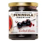 Peninsula Premium Cocktail Cherries | Award Winning | Deep Burgundy-Red | Silky Smooth, Rich Syrup | Luxe Fruit Forward, Sweet-Tart Flavor | Gourmet | American Grown & Made | 10.5 oz
