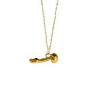 Penis & Balls Necklace Metal Joke Chain Silver Gift Rude Dick Male Nude Phallic (Gold)