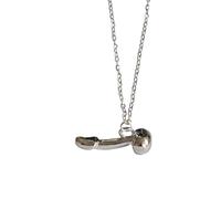 Penis & Balls Necklace Metal Joke Chain Silver Gift Rude Dick Male Nude Phallic (Silver)