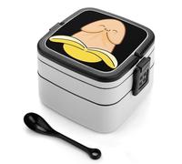 Penis Banana Adult Bento Stackable Lunch Box Food Container Meal Prep with Cutlery