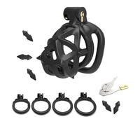 Penis Cage 3D Diamond Cut Chastity Cage with Removable Silicone Soft Spikes Chastity Cage Male Chastity Belt for Men Bondage Chastity Sex Toys(L,Kreisring)