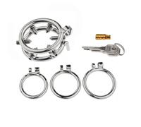 Penis Cage for Sex Metal Chastity Cage with Spikes Sexual Chastity Devices for Male Chastity Devices with Invisible Lock 3 Sizes Ring