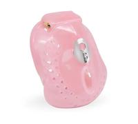 Penis Chastity Lock Cb Lock Man Plastic Dick Restraint Device 4 Sizes Ring Hollow Breathable Restraint Bow Chastity Device Pink L