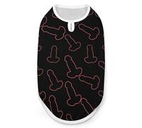 Penis Funny Dog Shirts Pet Sleeveless Clothes Puppy Cat T-shirts for Small to Large