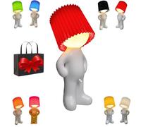 Penis Lamp, Shy Boy Table Lamp, Lamp with Penis Switch, A Little Shy Man Creative Lamp, Creative Gifts, Funny Birthday Gag Gifts (Red)