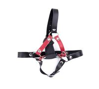 Penis Mouth Gag Harness Bondage Silicone Realistic Dildo Pu Leather Adjustable Strap Adult Sex Toys for Couples 18+ Black One Size