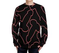Penis Pattern Crewneck Sweaters Long Sleeve Tops For Men Pullover Novelty Sweatshirt Funny S