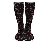 Penis Pattern Funny Knee High Compression Socks Over The Calf Tube Boot Stocking For Men Women
