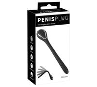 Penis Plug Dilator - rechargeable, vibrating dilator (1 cm, black)
