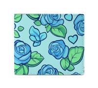 Penis Rose Flower Print Trendy Bifold Wallet for Men Classic Lightweight ID Window Leather Wallets