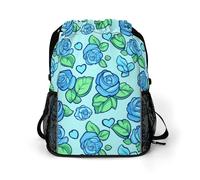 Penis Rose Flower Print Trendy Drawstring Backpack with Shoes Compartment Gym Bag Beach Cinch for Women Men