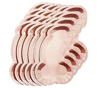 Penis Shaped Party Plates | Hen Do Bachelorette Party | Metallic Rose Gold | 26.5 x 15.5 cm | Environmentally Friendly: Completely Plastic-Free (24)