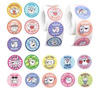 Penitue 1000pcs Dental Stickers, 1.5in Round Cute Dentist Stickers Reward Prize for Kids Fun Dental Decorations for Notebook Laptop Water Bottle (Style 3)
