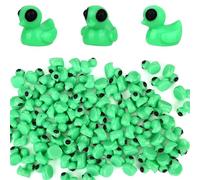 Penitue 100pcs Green Tiny Resin Alien Duck, Alien Small Miniature Ducks Decor Mini Little UFO Sci-Fi Duck Toys for Party Favors Stocking Stuffers Prize Boxes Treasure Boxes