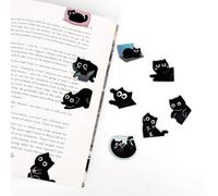 Penitue 10pcs Black Cat Magnetic Bookmarks, 10 Styles Cute Cat Bookmark Funny Soft Magnetic Book Accessory for Page Markers Women Students Book Lovers Home Office Supplies
