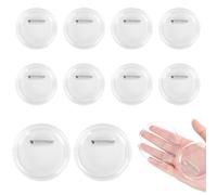 Penitue 10pcs Clear Round Custom Buttons, 75mm/2.95in Plastic Blank Photo Pin Reusable DIY Photo Button Personalized Badge Making Supplie for DIY Crafts & Custom Gifts